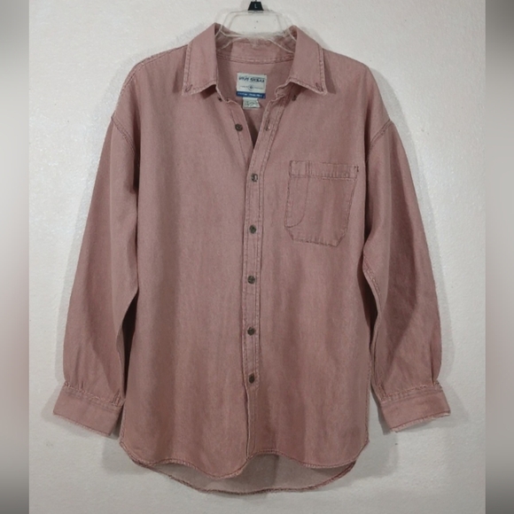 High Sierra Other - Men's Pink Button-Down Long Sleeve Denim Shirt By High Sierra Size Large